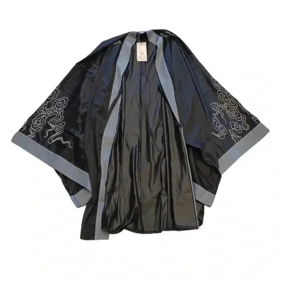 Hanfu Chinese Traditional  Black White Robe Kimono - Picture 2 of 12